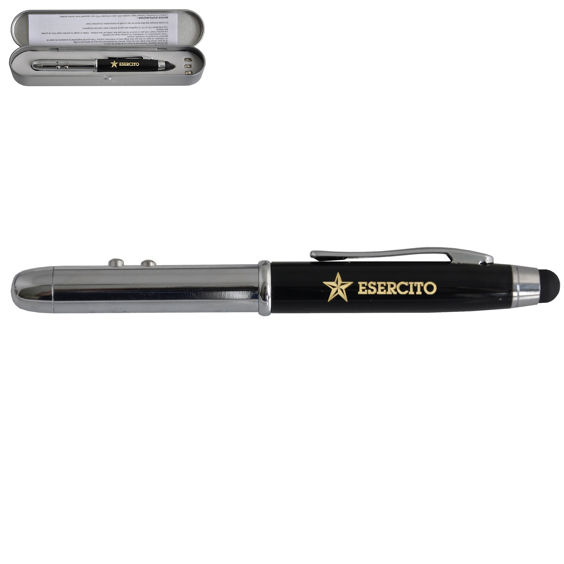 PENNA LASERPOINTER TOUCH TALENT IN BOX METALLICO ESERCITO