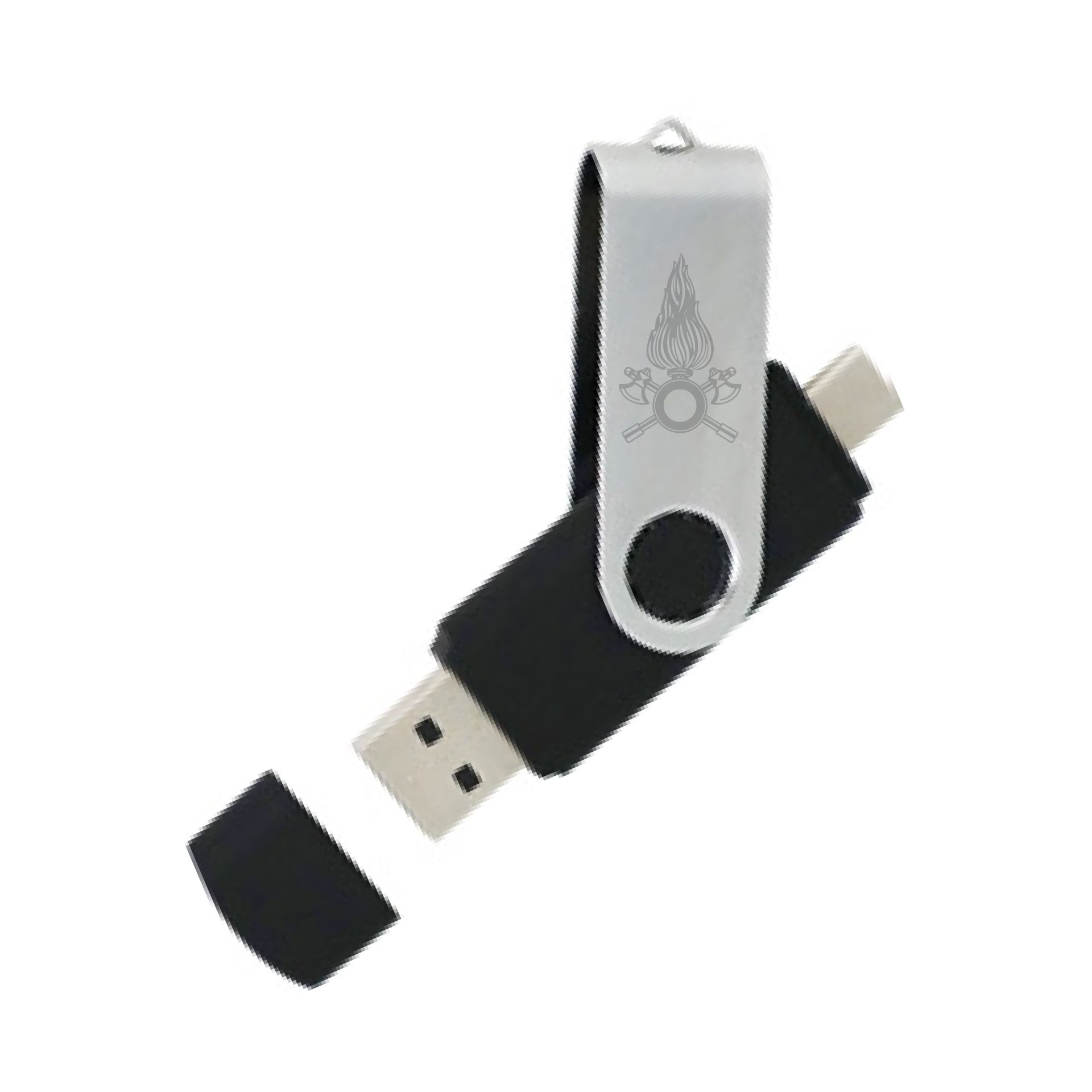 CHIAVETTA USB OTG 16 GB VIGILI DEL FUOCO CON MECCANISMO A ROTAZIONE DOPP