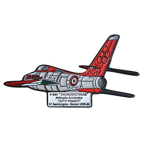 MAGNETE IN METALLO SMALTATO F-84F THUNDERSTREAK GETTI TONANTI RIMINI 1959-60 AERONAUTICA MILITARE